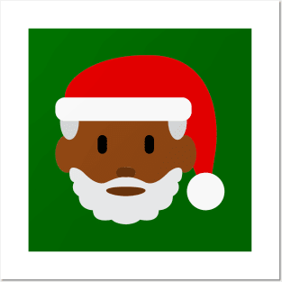 black santa claus emoji Posters and Art